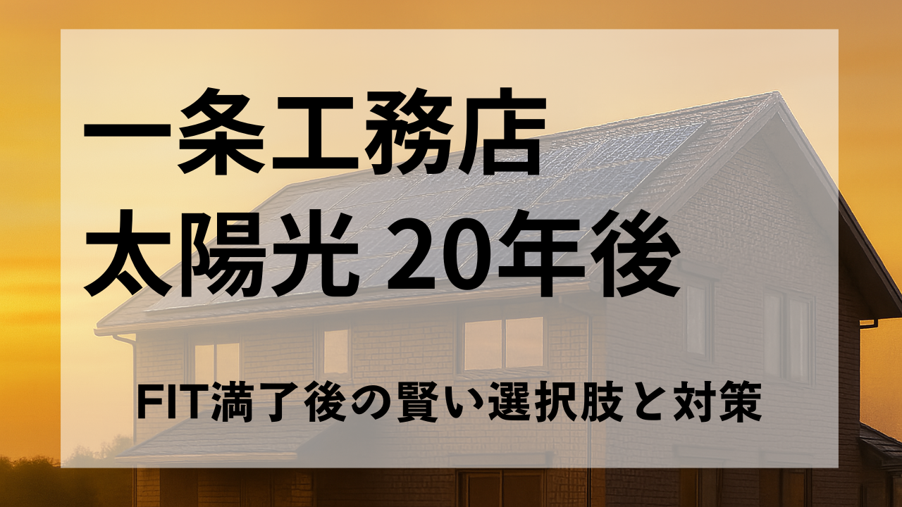一条工務店の太陽光は20年後どうなる？FIT満了後の賢い選択肢と対策